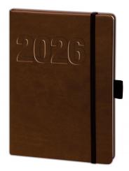 V-Book Buchkalender A5 mit Gummiband - braun 