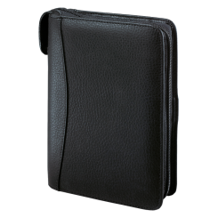 Terminplaner Kompakt - Softfolie geprägt schwarz mit Reißverschluss 