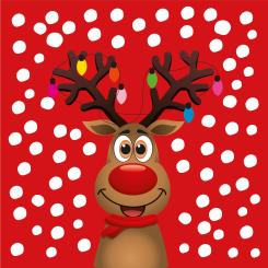Serviette Weihnachten Lustiger Elch 20 Stck. 