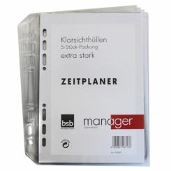 Manager A5 Klarsichthüllen, 5 Stck.-Packung, oben offen 