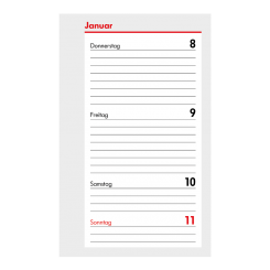 Mini A8 Kalendarium (1 Woche = 2 Seiten) 