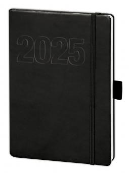V-Book Buchkalender A5 mit Gummiband - schwarz 