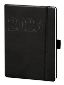 V-Book Buchkalender A5 mit Gummiband - schwarz 