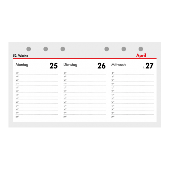 Kompakt A6 Kalendarium (1 Woche = 2 Seiten) Querformat 