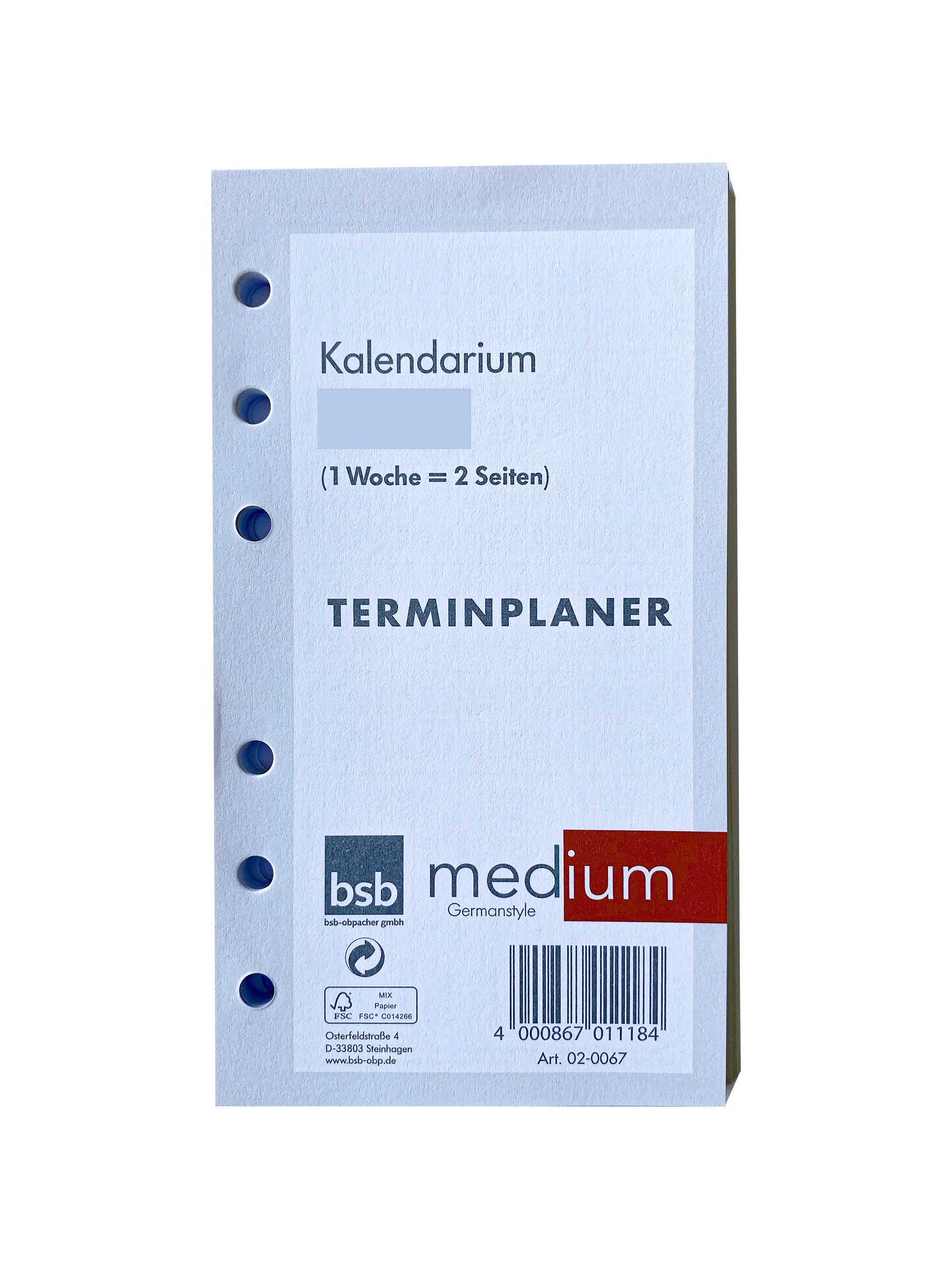 BSB Shop24 medium Kalendarium (1 Woche = 2 Seiten)
