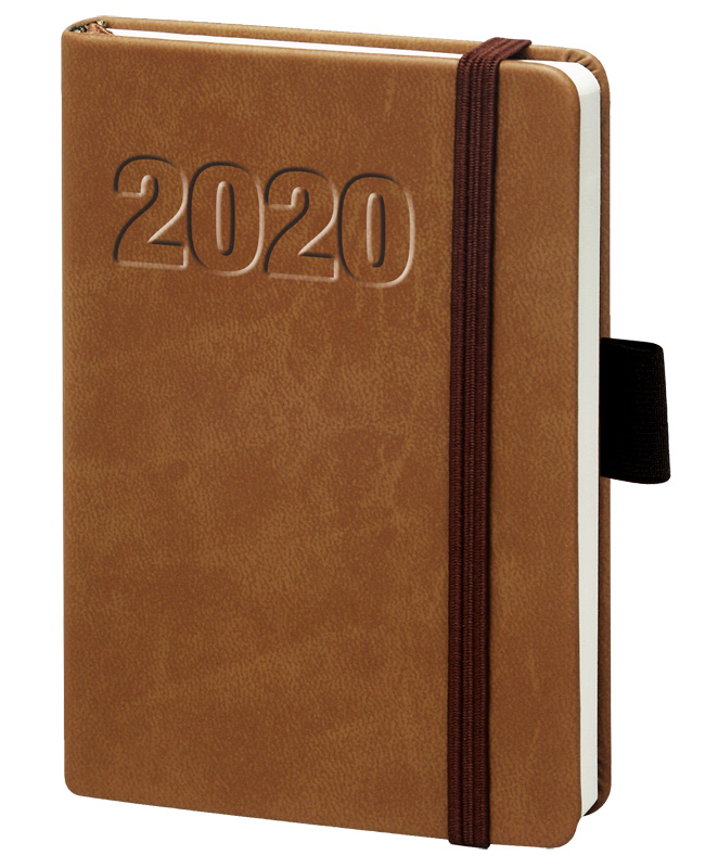 BSB Shop24 VBook Buchkalender A5 mit Gummiband braun